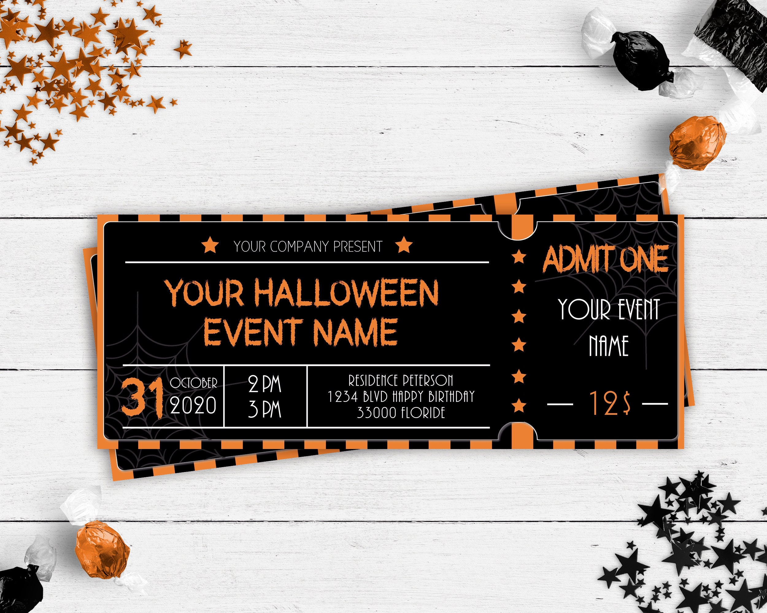 EVENT Ticket Printables Halloween Event Editable Event Etsy UK