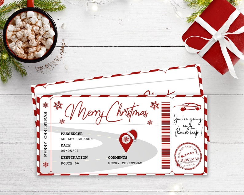 CHRISTMAS ROAD TRIP Ticket Gift Surprise Trip Route 66 - Etsy