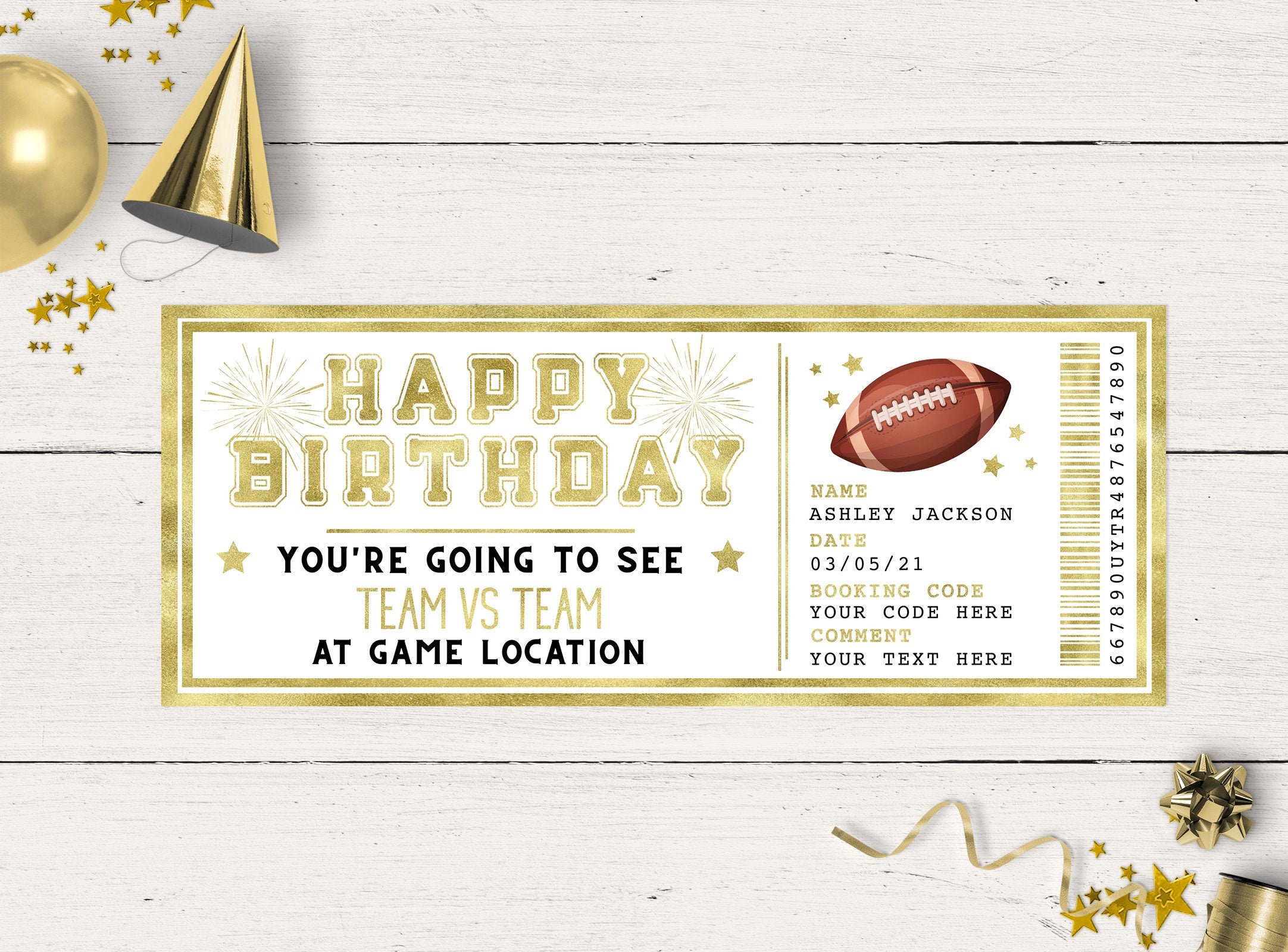 Football Ticket Birthday Gift Surprise Ticket to Football Etsy