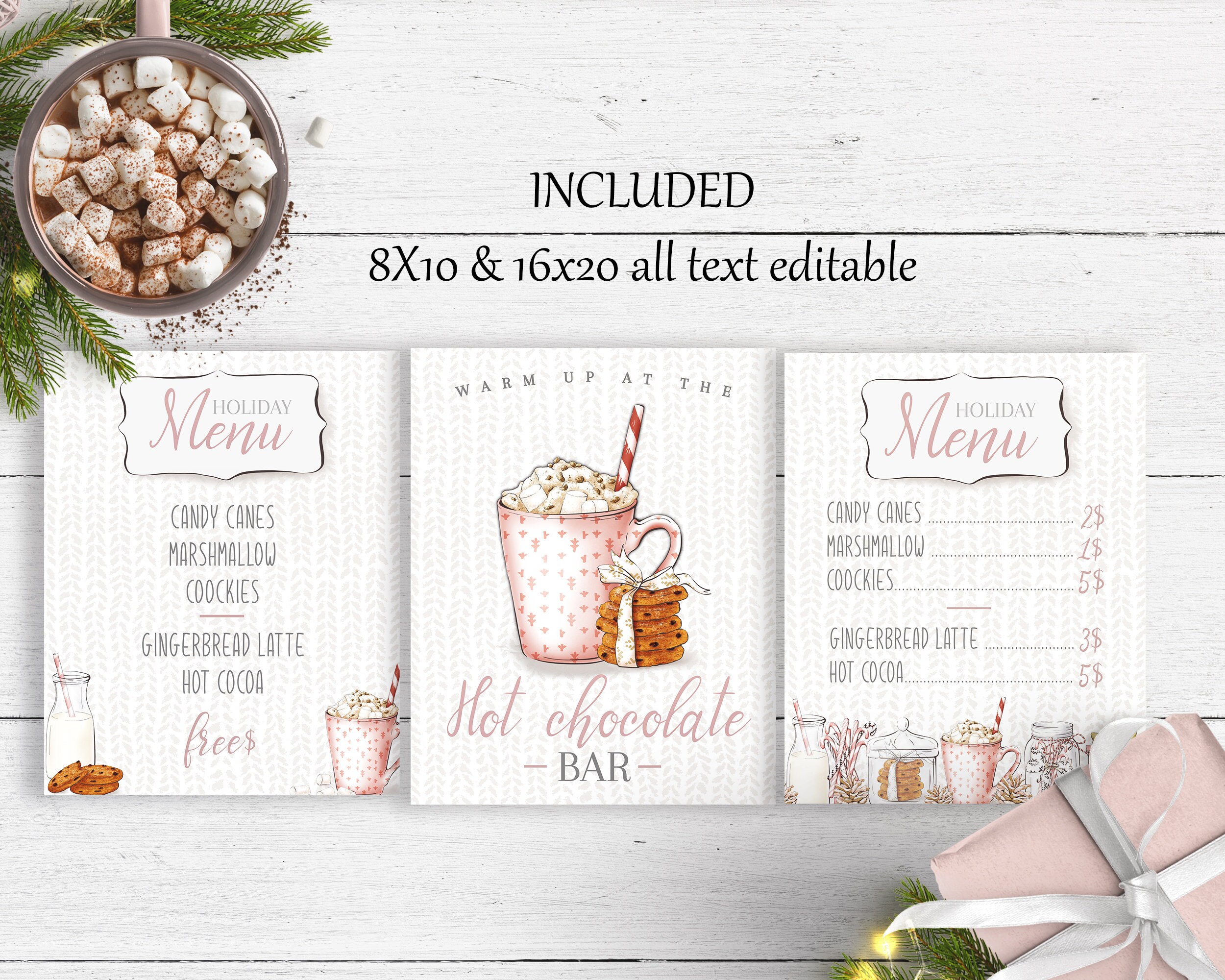 Christmas Hot Chocolate Menu
