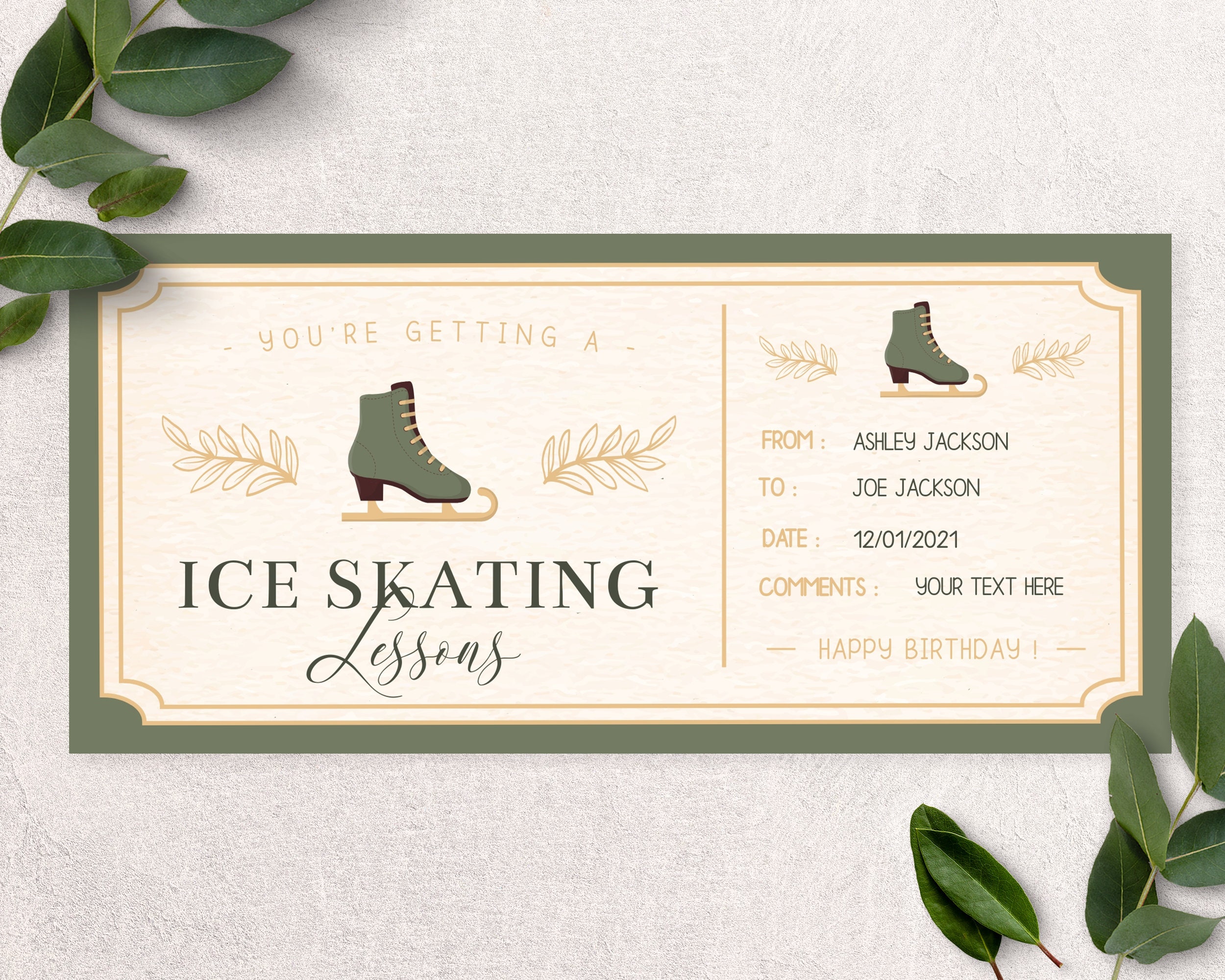 Printable ice skating lessons ticket sport ticket Surprise Etsy Printable ice skating lessons ticket sport ticket Surprise Etsy