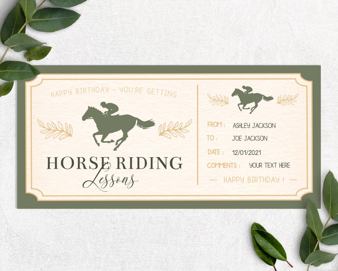 HORSE RIDING VOUCHER Surprise Vacation Trip Gift Experience Etsy