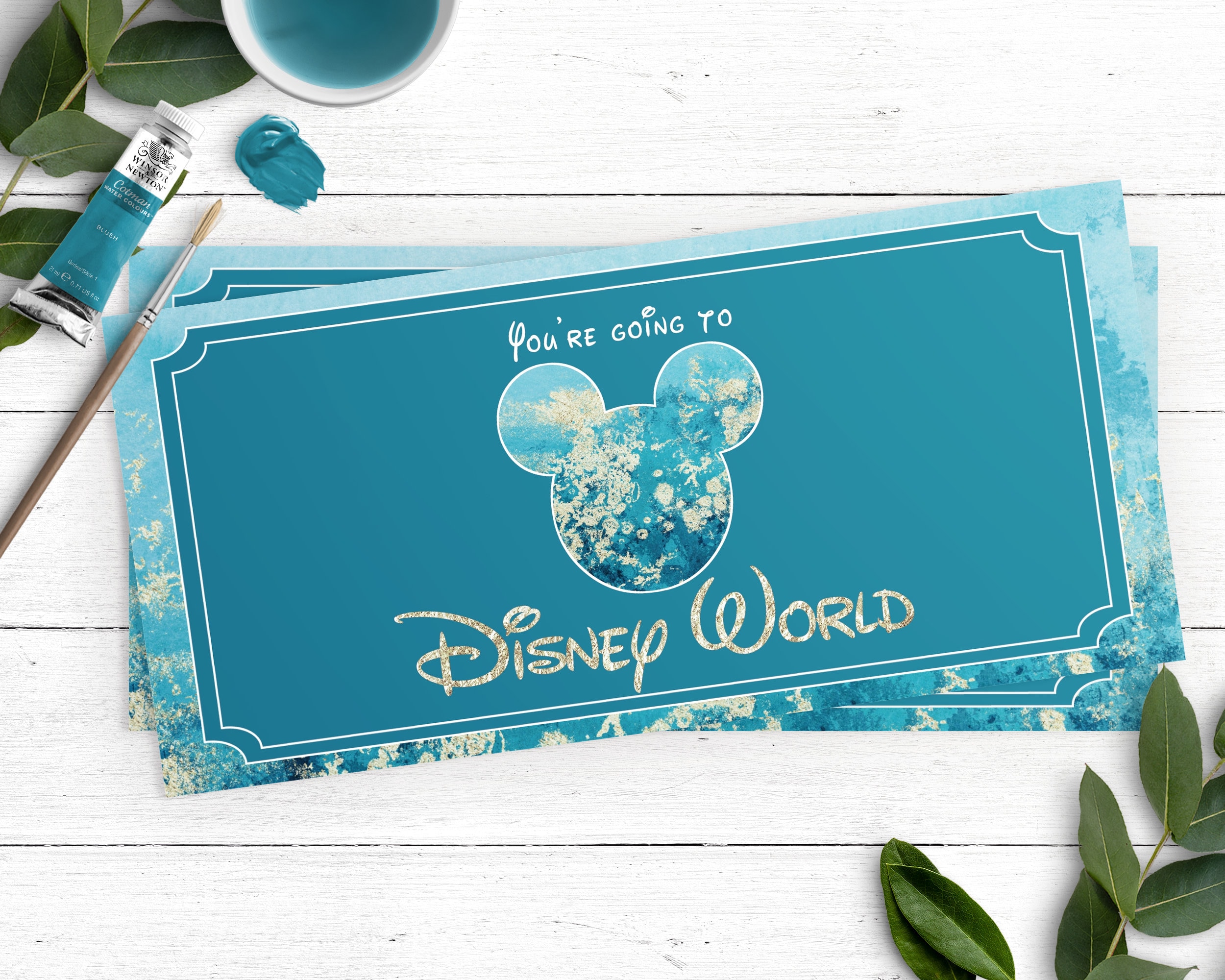 Disney Trip Tickets Disney Ticket Tamplate Surprise Disney Etsy