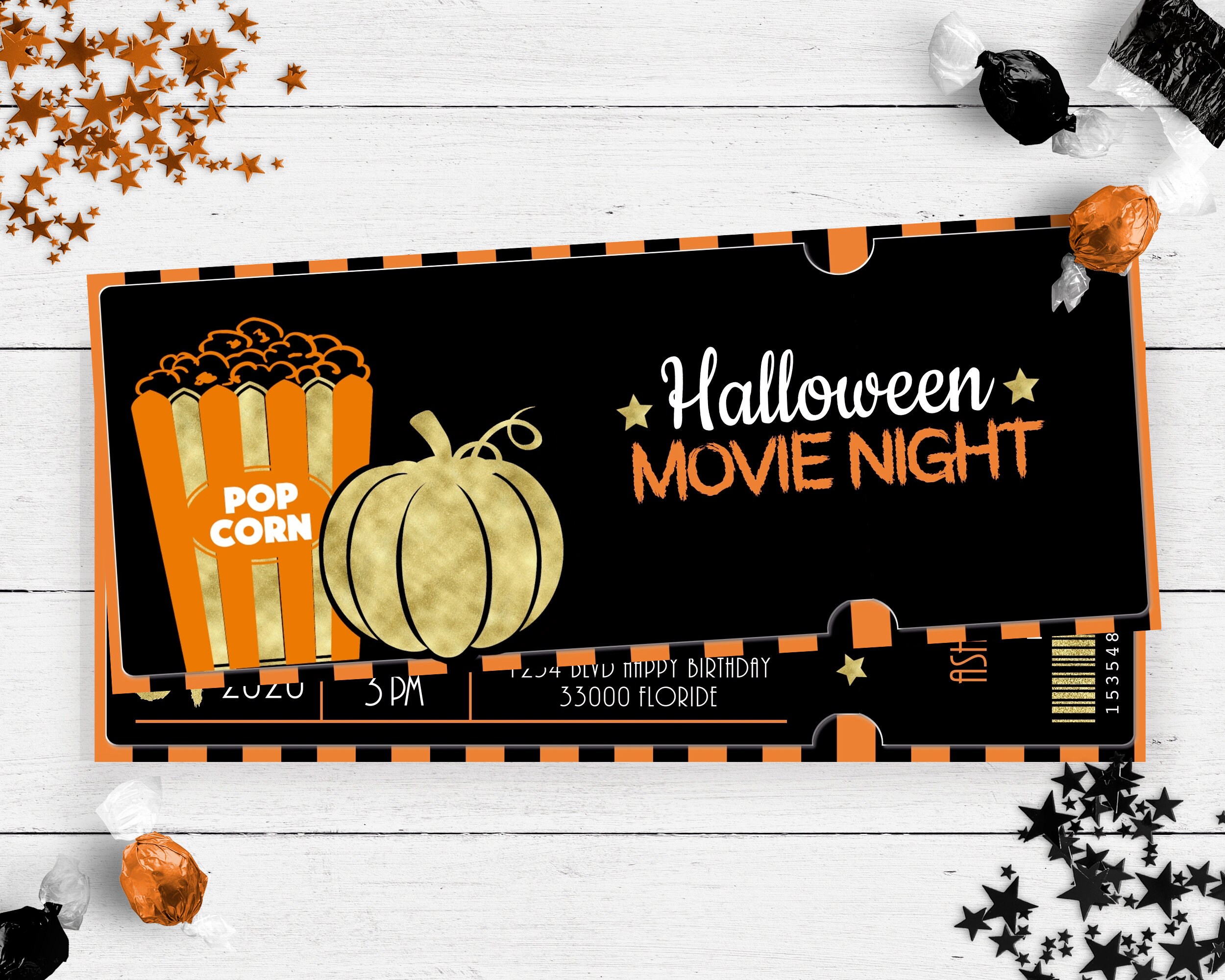 HALLOWEEN MOVIE NIGHT Ticket halloween party movie night  Etsy