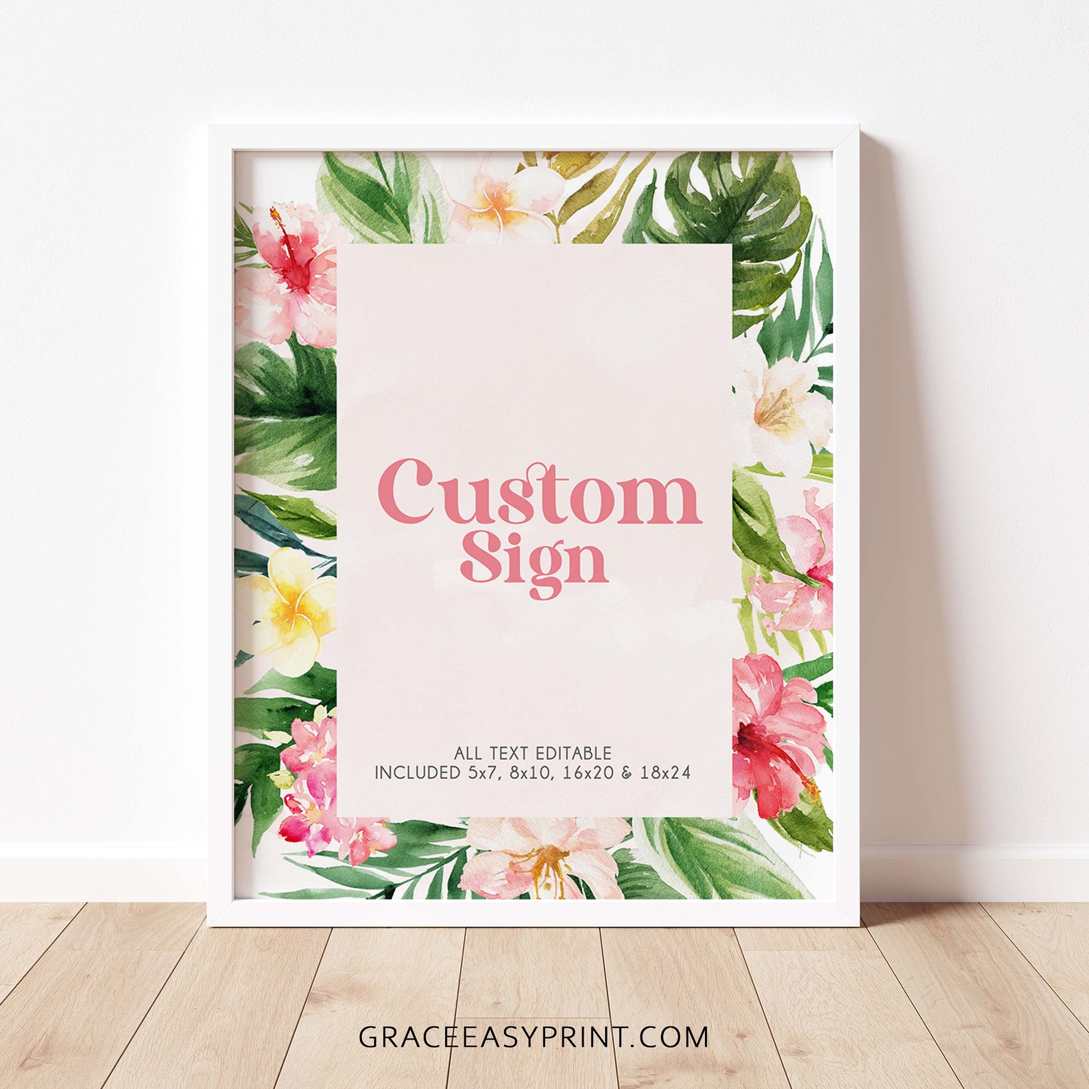 Birthday Custom Sign Printable Hawaii Birthday Sign Template - Etsy