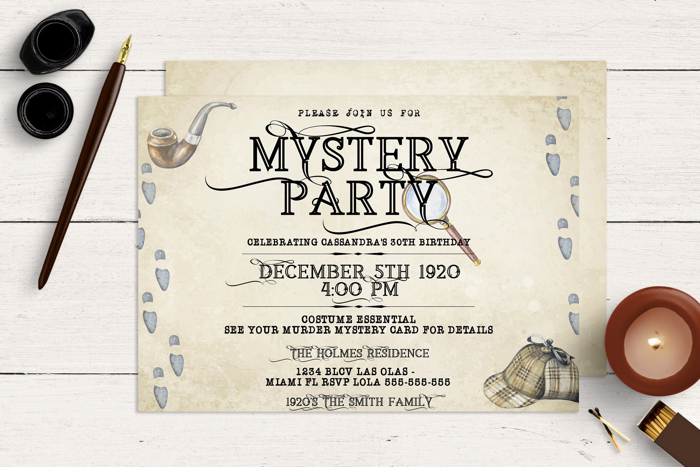 mystery-party-invitation-mystery-birthday-murder-mystery-etsy