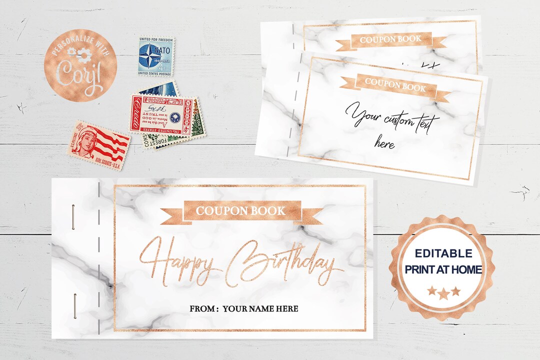 Printable Coupon Book Template, Coupon Template, Christmas Editable ...