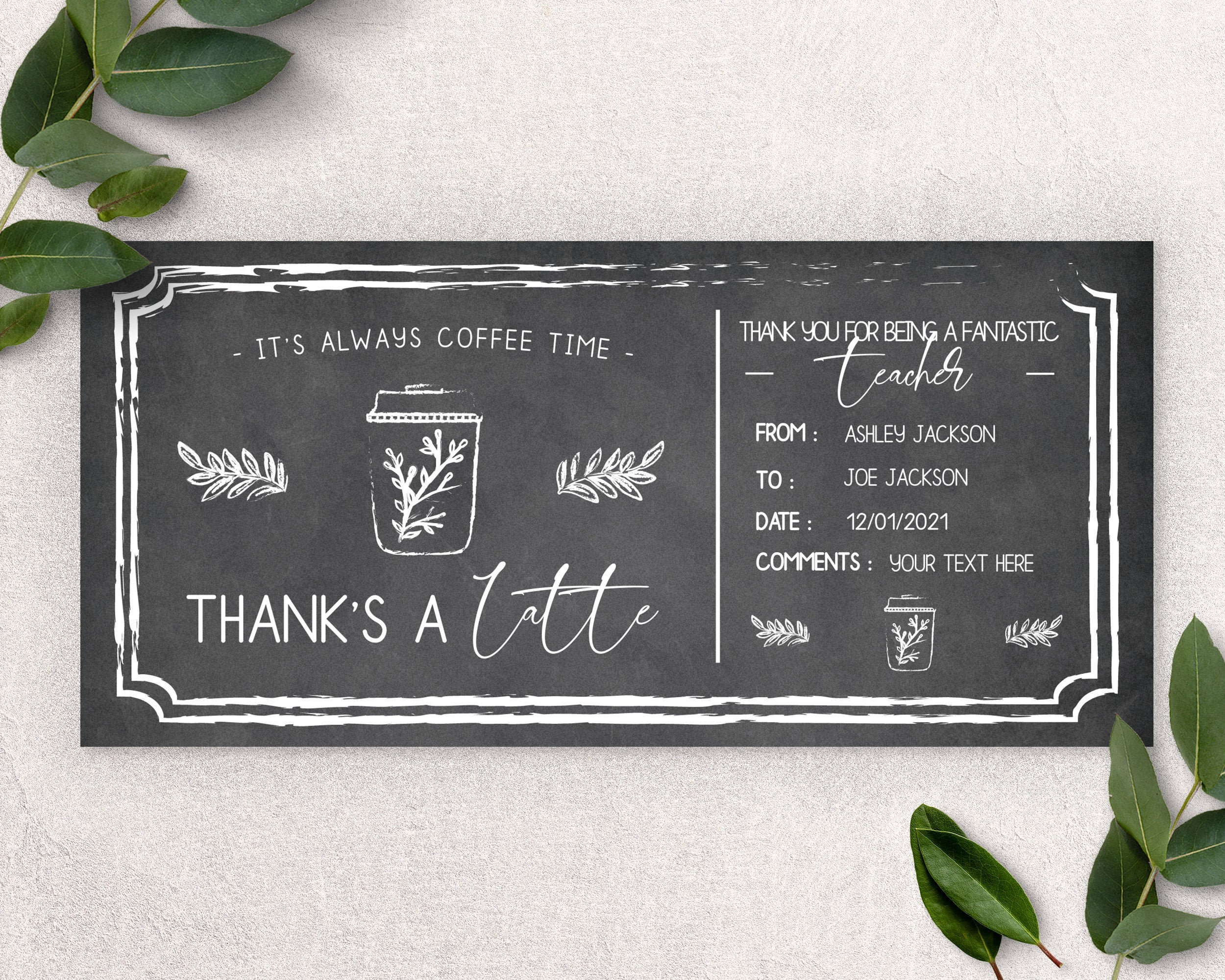 Teacher Coffee Gift Card Holder Teacher Appreciation Gift Etsy