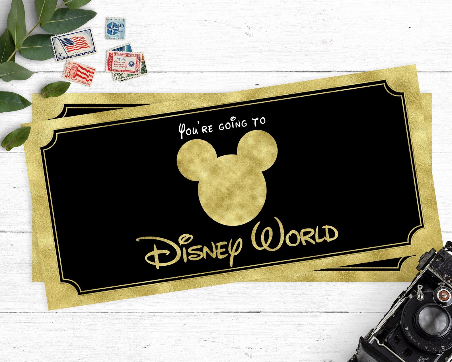 Cadeau de billet Disney imprimable billet de voyage Disney Etsy France