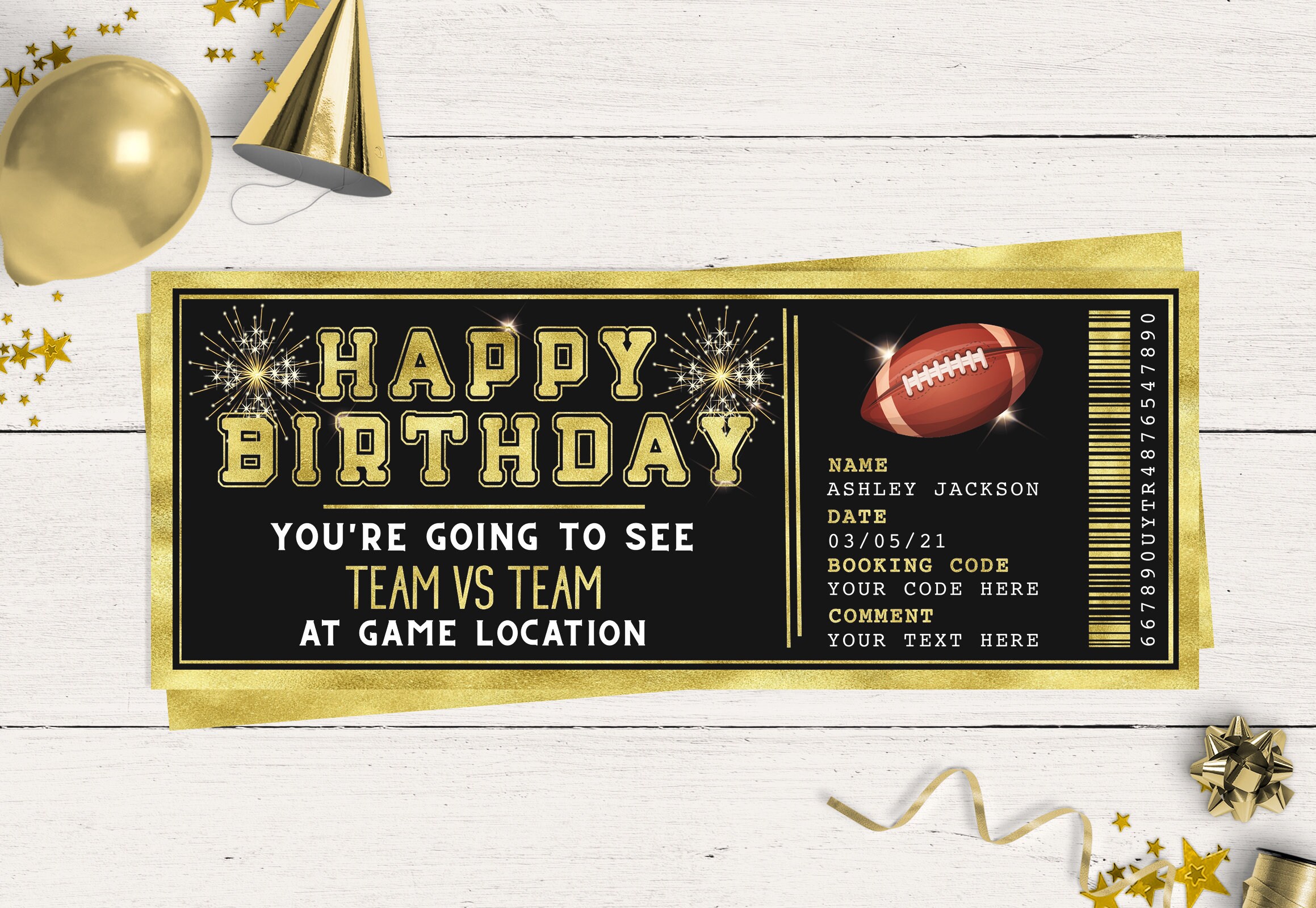 Football Ticket Birthday Gift Surprise Ticket to football Etsy