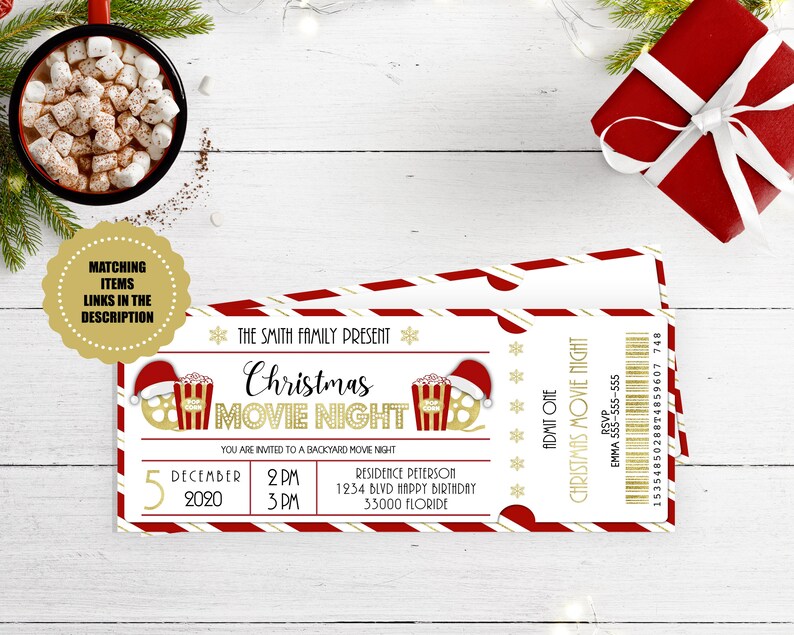 christmas movie night ticket admit one ticket envent
