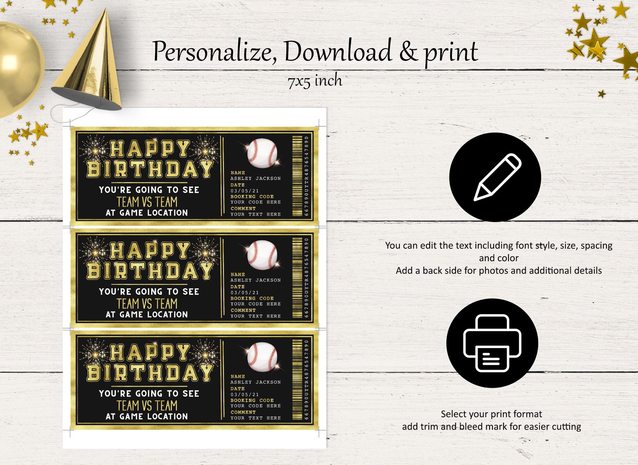 Baseball Ticket Birthday Gift Surprise Ticket to Baseball Etsy Canada