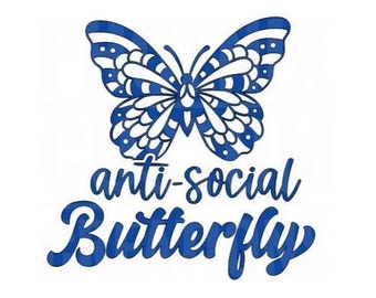 Anti-Social Butterfly Car Window Decal