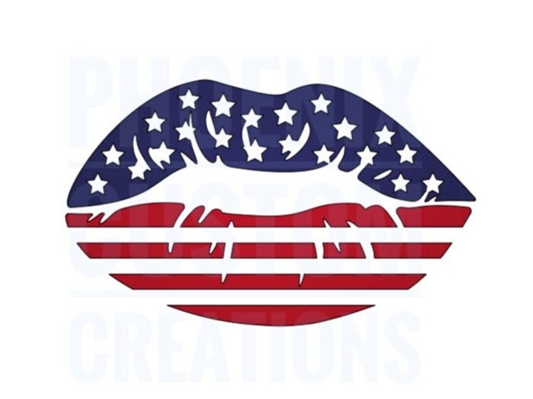 Patriotic Lips Car Window Decals Etsy