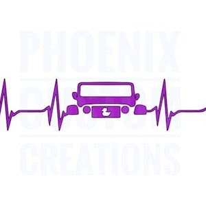 Jeep Heartbeat with Ducky Grill Car Window Decal