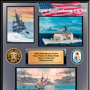 USS Cowpens CG-63 Custom Personalized Photo US Navy Ships Navy Guided Missile Cruiser Free Shipping Always.