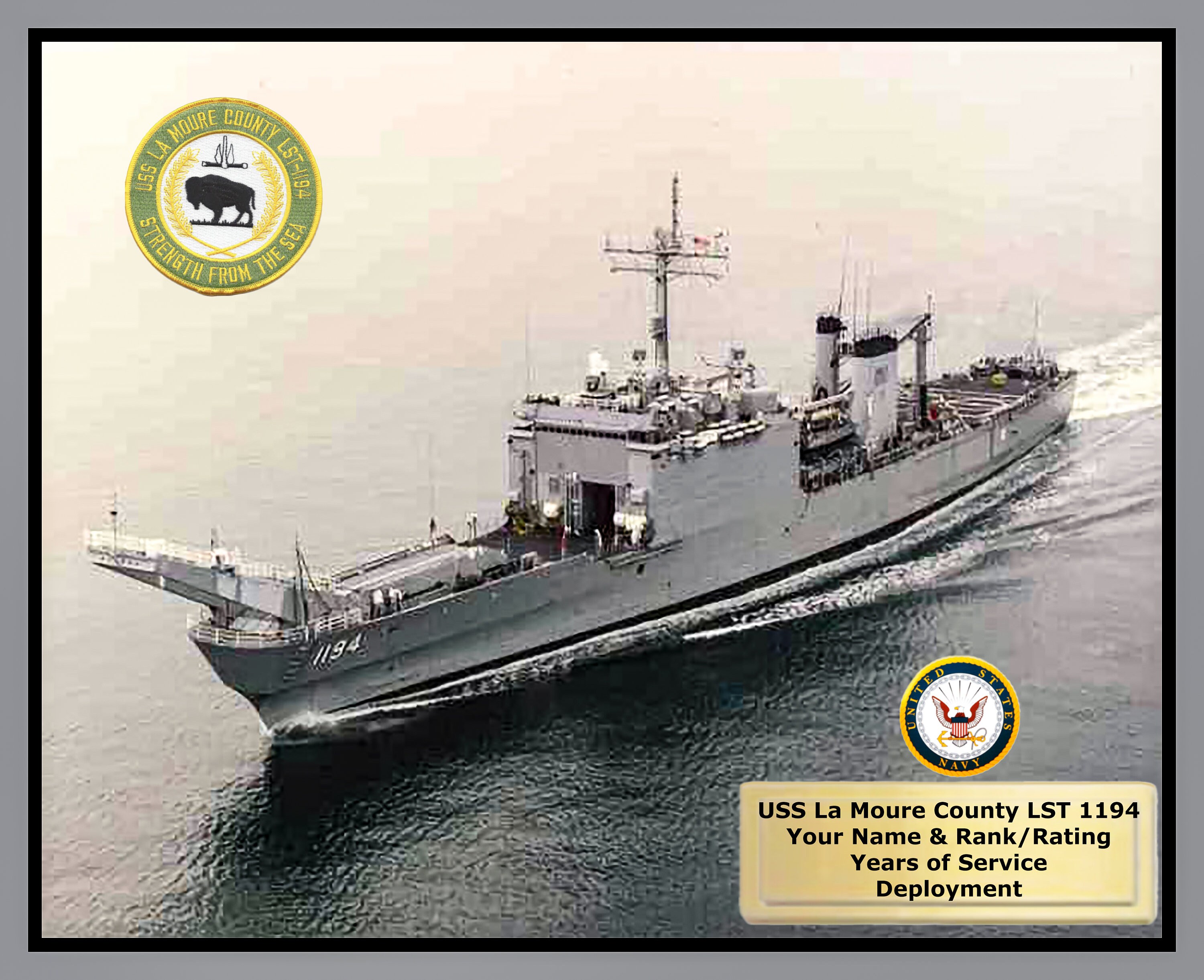 USS La Moure County LST1194 Custom Personalized Photo Navy Etsy