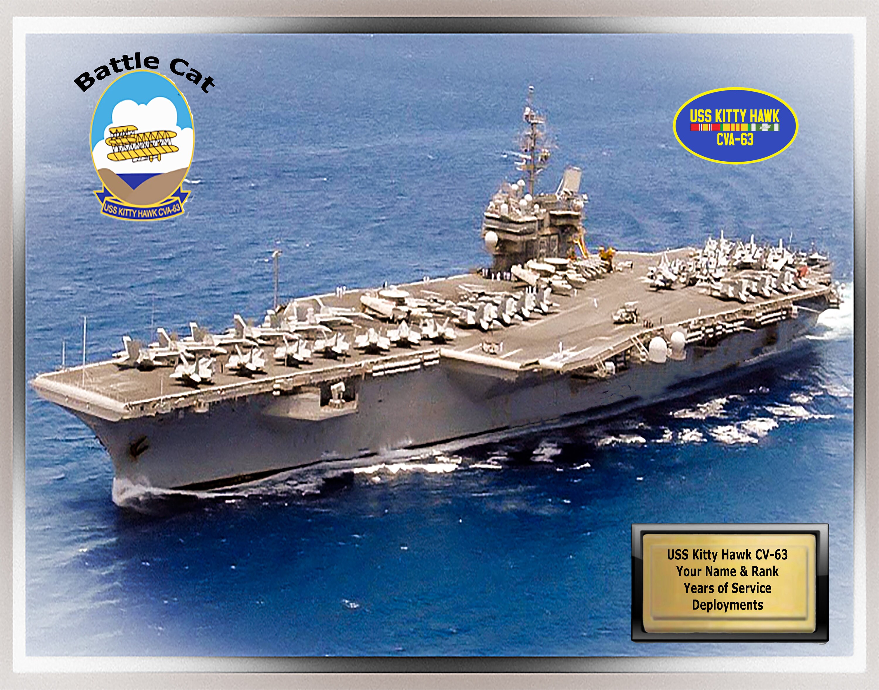 USS Kitty Hawk CV63 A Personalized Image Navy Aircraft Etsy