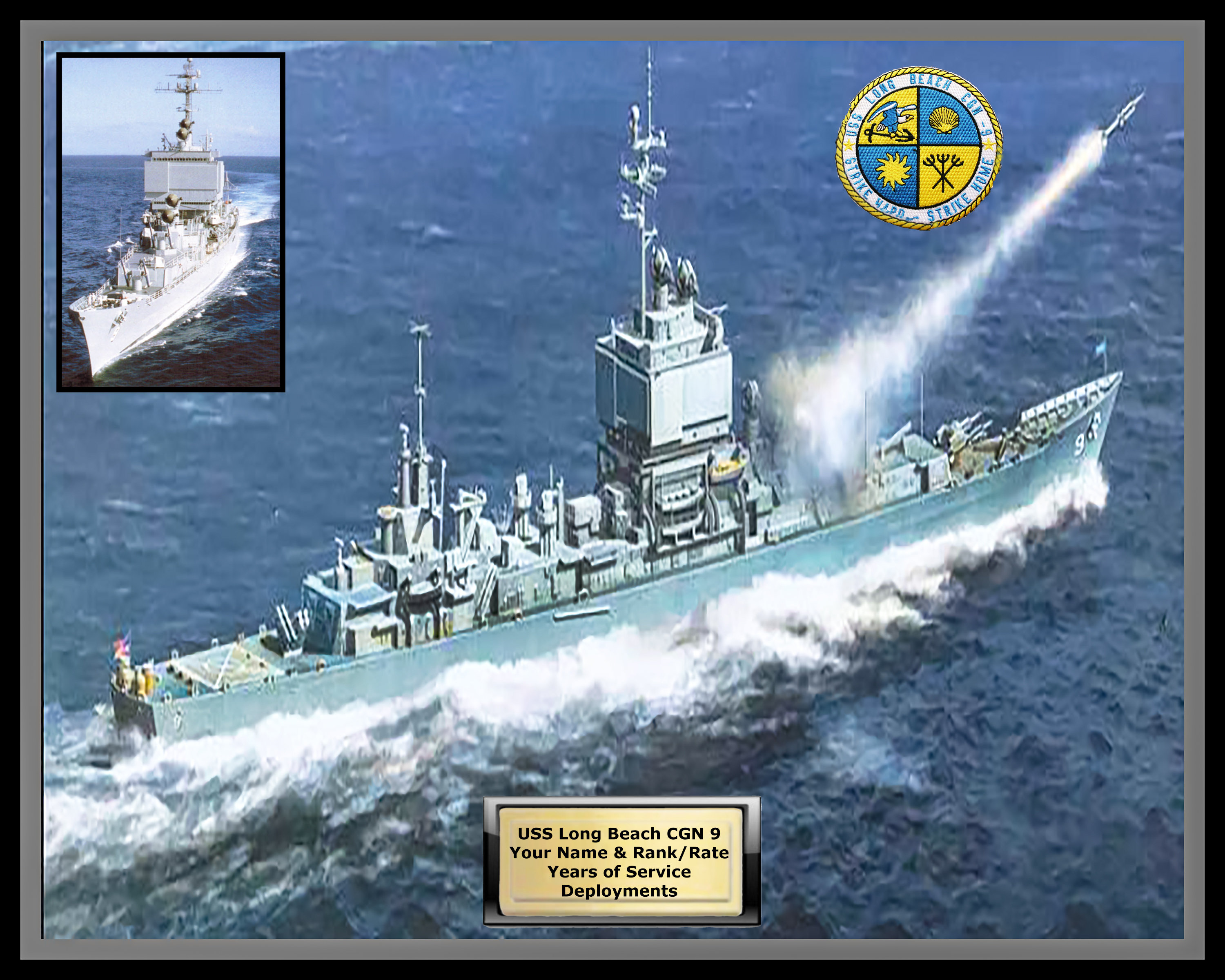 USS Long Beach CGN 9 Custom Personalized Photo. Navy Nuclear | Etsy
