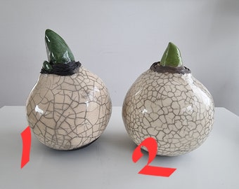 Amaryllis bulbs size L, raku fired, rakufired bulbs, flowerbulbs, ceramik, ceramics