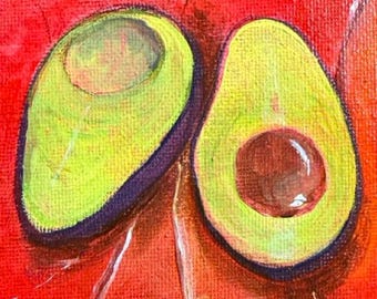 Avocado Painting | Colmado Collection | Original Mini Kitchen Art