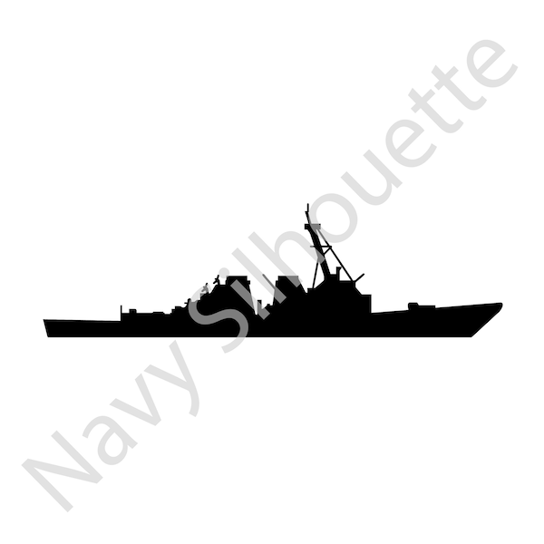 Download: Navy DDG-51 class Arleigh Burke Destroyer silhouette .svg .gif .jpg