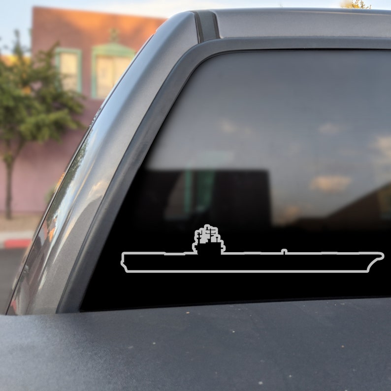Nimitz Class Aircraft Carrier Silhouette Bumper Sticker
