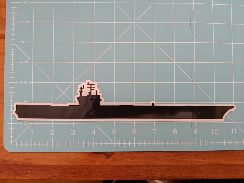 Nimitz Class Aircraft Carrier Silhouette Bumper Sticker