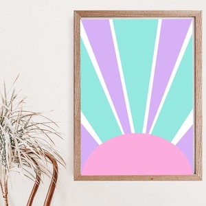 Sun Art Posters Printable Wall Art Minimalist Artwork Digital Downloads Retro Poster Wall Decor Nursery Decor Cute Artwork Wall Hangings