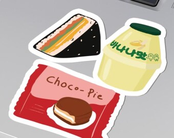 Korean Food Stickers Cute Asian Food Stickers Choco Pie Sticker Kawaii Stickers Korean Stickers Traveler Gift Laptop Sticker Foodie Stickers
