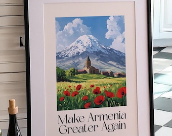 Armenia Wall Art Poster Armenian Art Hayastan Wall Decor Greater Armenia Wall Hangings Travel Wall Art Floral Art Ararat Landscape Art