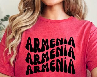 Trendy Wavy Tshirt Armenian Flag Back Unisex Shirt Armenia Country Flag Gift Shirt Hayastan Yerevan Gift Travel Lover Gift Travel Gifts