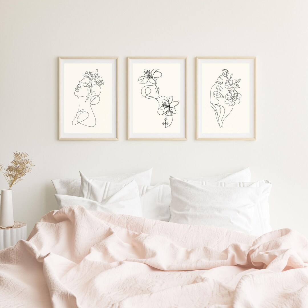 Minimalist Line Art Woman Face Wall Art Minimalist Poster Set of 3 ...