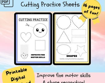 Scissor Skills Worksheet Printable Cutting Practice Activity Preschool Worksheets Preschool Fine Motor Activity Toddler Homeschool Worksheet
