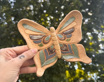Butterfly Tray, Handmade Ceramic Pottery Tray, Ring Dish, Ash Tray, Utensil Holder, Small Plate