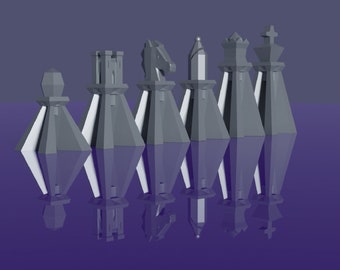 Schach-Set -Low Poly- (3D Druckbare Datei)