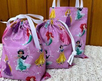 Handmade Disney Princess Cotton Gift Bag, Reusable Party Favor