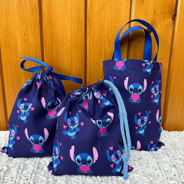 Handmade Stitch party/gift bags. Fabulous keepsake cotton bags. Choice of sizes. Eco friendly, washable cotton bags. UK made.