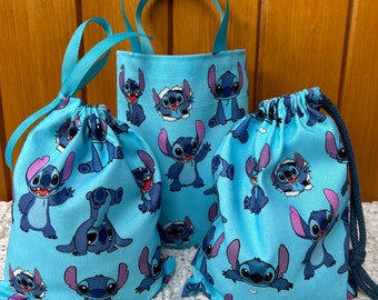 Handmade Stitch party/gift bags. Fabulous keepsake bags. Choice of sizes. Sustainable, washable 100% cotton bags. UK made.