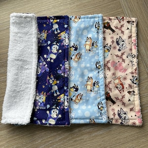 Bluey Wash Cloths: Cotton Flannels, Reusable Baby Wipes, Face Cloths.
