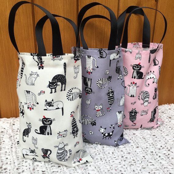 Handmade Cool Cats Keepsake Party or Gift Bags. Eco friendly