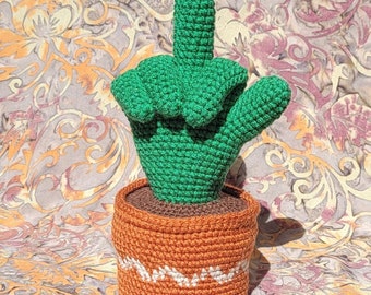Main de cactus au crochet