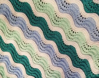 Couverture pour bébé Ocean Waves/nuances de bleu