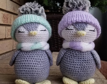 Pingouin au crochet fait sur commande