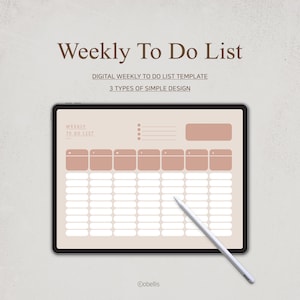 Digital To do List 3 Templates PDF | Boho Weekly To do list | For iPad GoodNotes To do List Planner Download | Simple