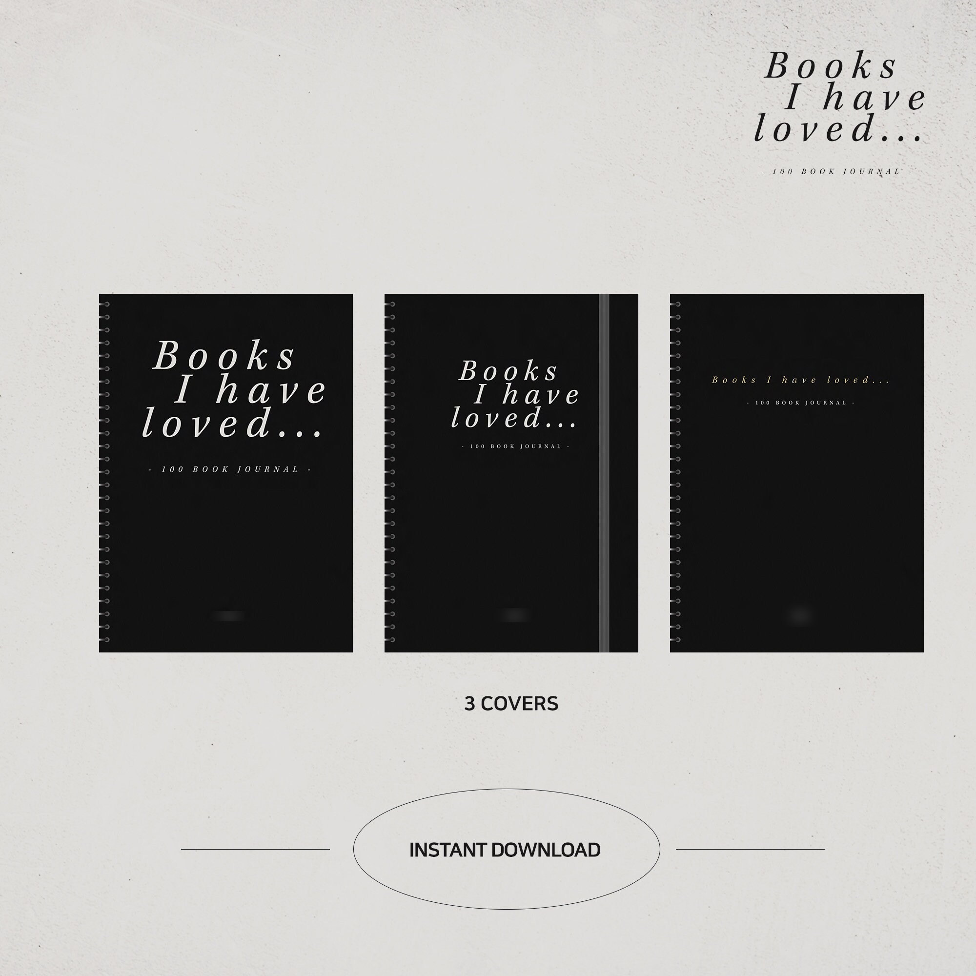 Digital Reading Journal Modern Simple Stylish Black Edition Book ...