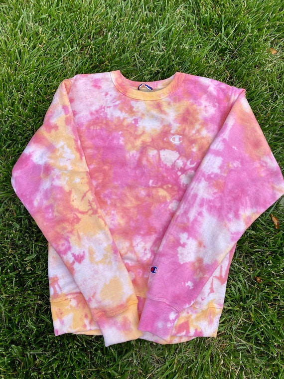 tie dye champion sweater