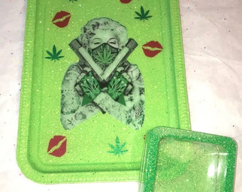 PUNK Marilyn Monroe Resin Herbal Weed Tabaco Smoking Rolling Tray