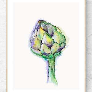 Watercolor artichoke Plant clipart Artichoke plant Graphic scetch Botanical watercolor sketch Digital interior illustration Hand painted