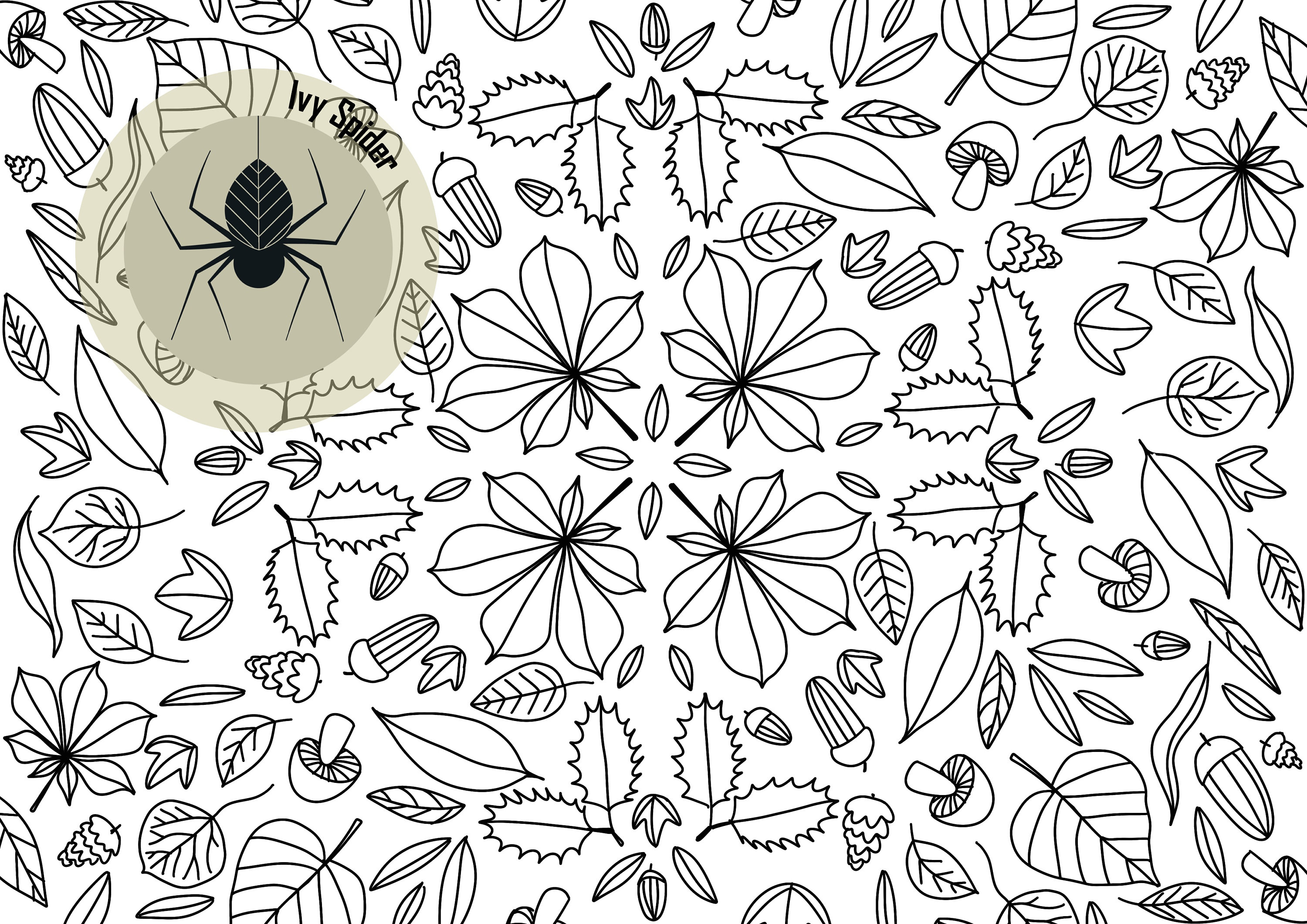 Autumn Leaves Colouring in Digital Print - Etsy